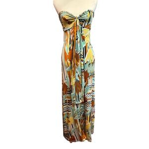 M Missoni Strapless Halter Maxi Evening Gown Size 6